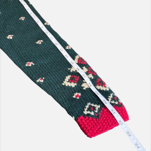 VTG Ralph Lauren Hand Knit Reindeer Cardigan Faux Fur Collar 90's (Size S) - Picture 12 of 16